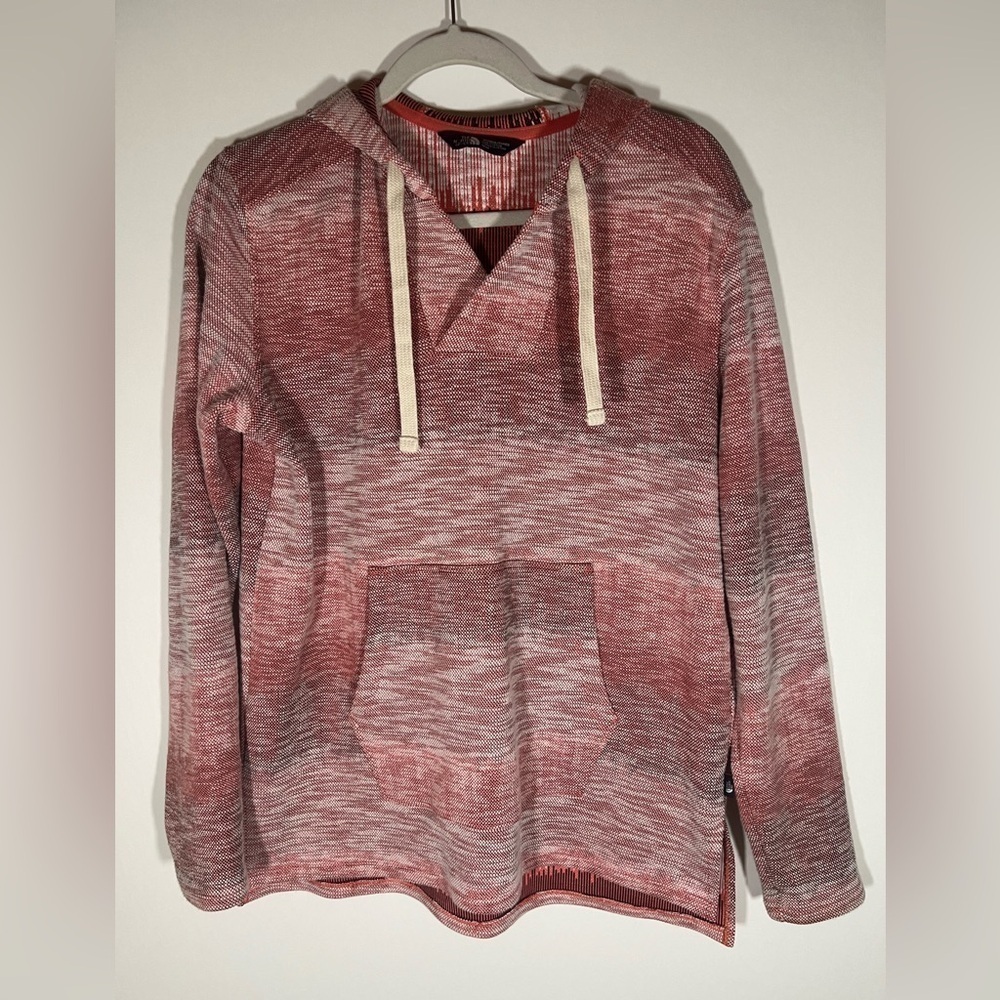 The North Face Wells Cove pullover ombre baja hoodie sz M red double knit surf